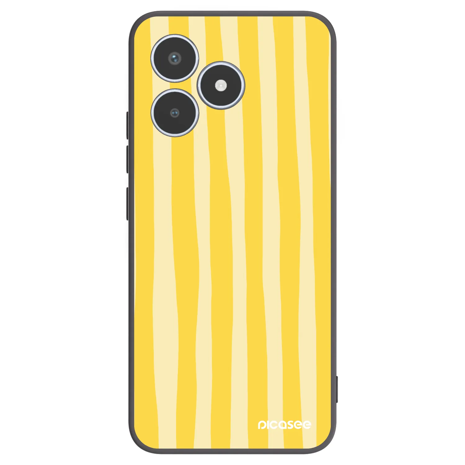 Picasee husă neagră din silicon pentru Realme C53 - Lines lemon