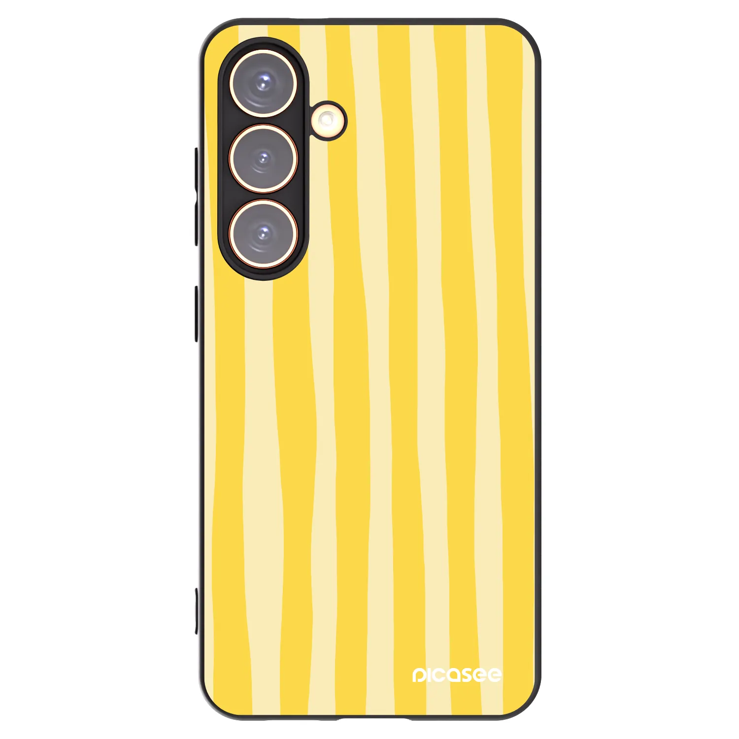 Picasee husă neagră din silicon pentru Samsung Galaxy S24 S921B 5G - Lines lemon