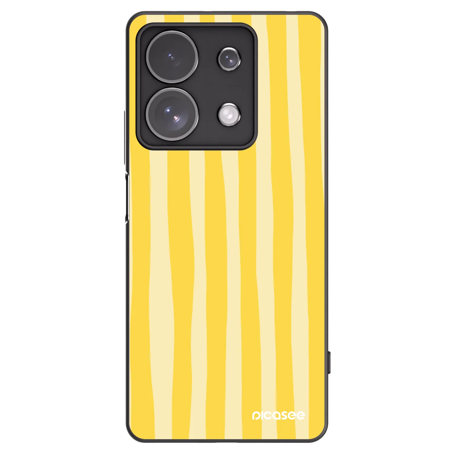 Picasee husă neagră din silicon pentru Xiaomi Redmi Note 13 Pro 4G - Lines lemon