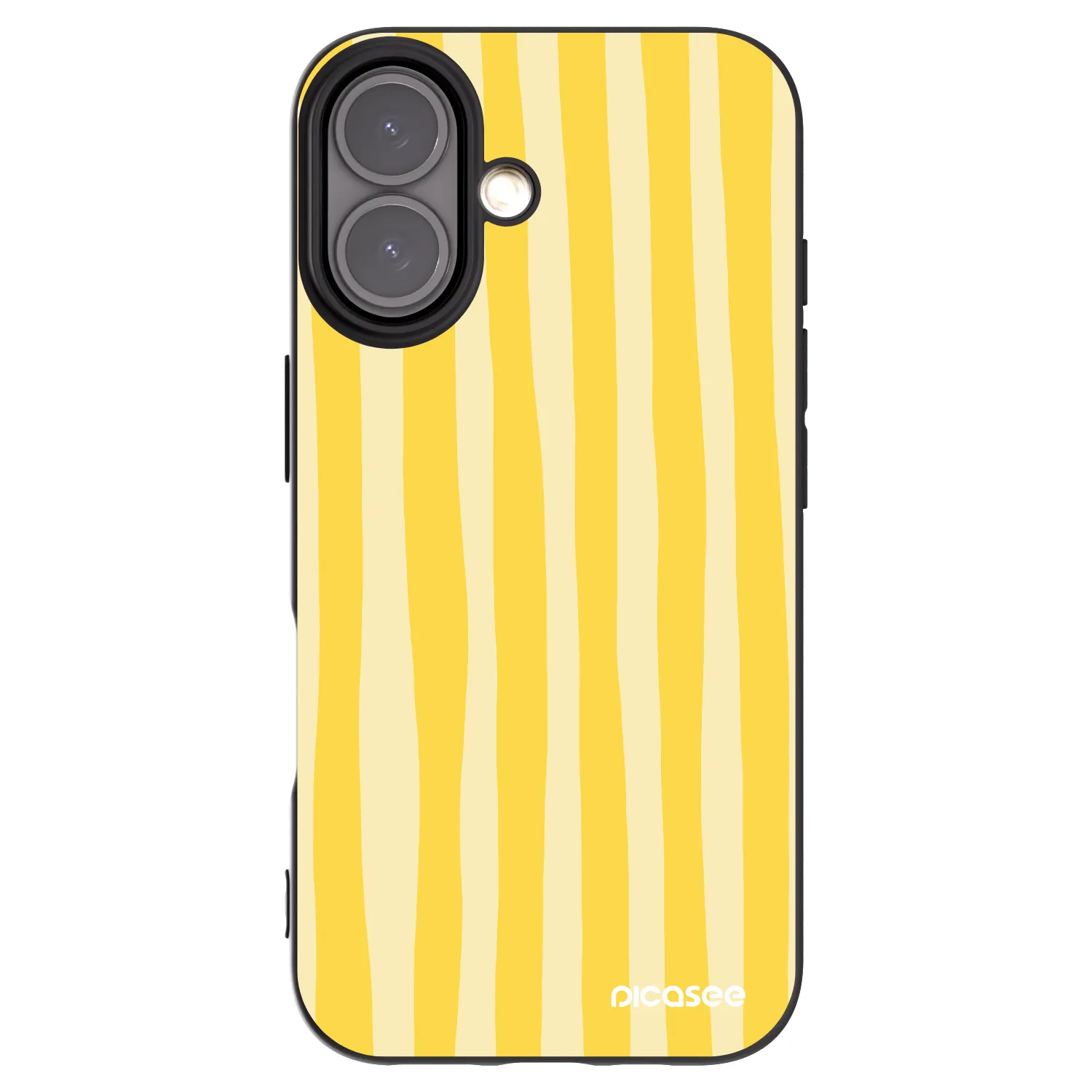 Picasee husă neagră din silicon pentru Apple iPhone 16 - Lines lemon