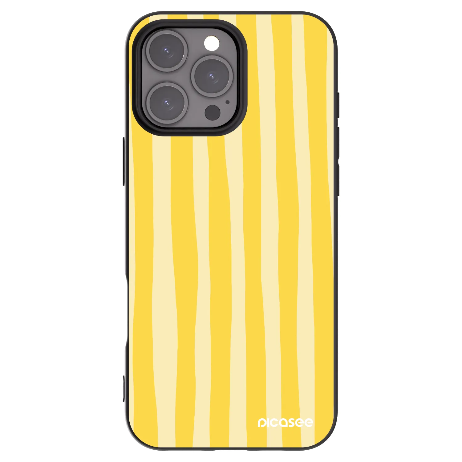 Picasee husă neagră din silicon pentru Apple iPhone 16 Pro Max - Lines lemon