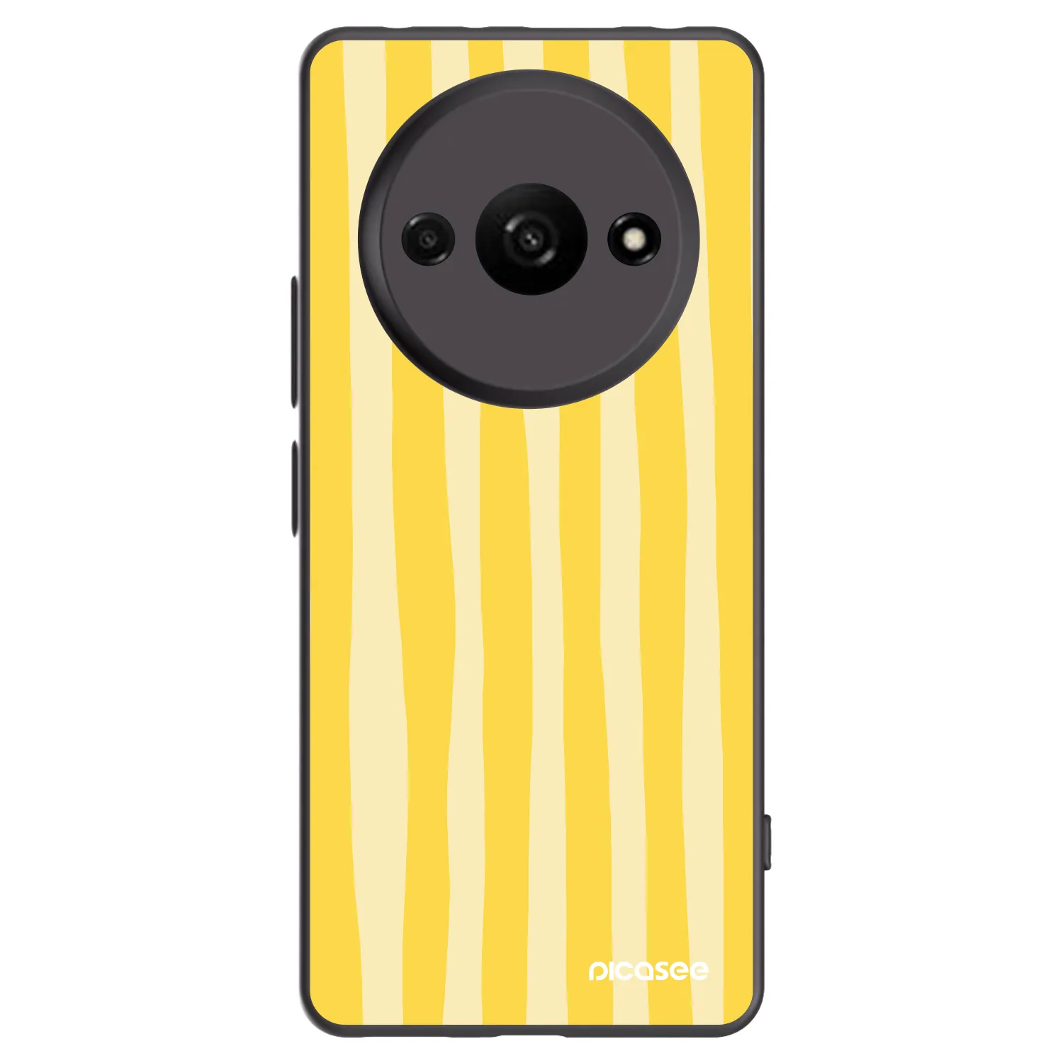 Picasee husă neagră din silicon pentru Xiaomi Redmi A3 - Lines lemon