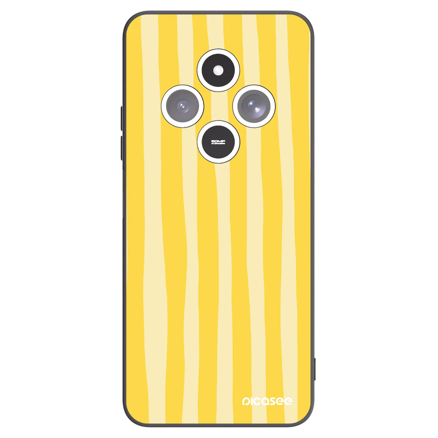 Picasee husă neagră din silicon pentru Xiaomi Redmi 14C - Lines lemon
