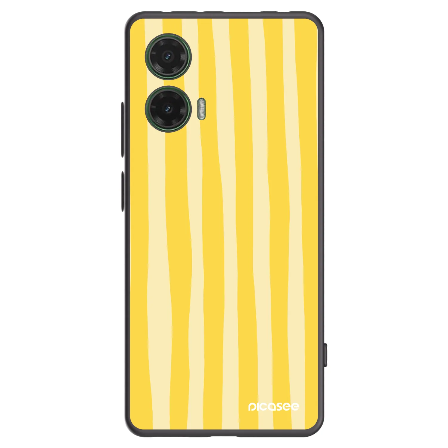 Picasee husă neagră din silicon pentru Motorola Moto G35 5G - Lines lemon