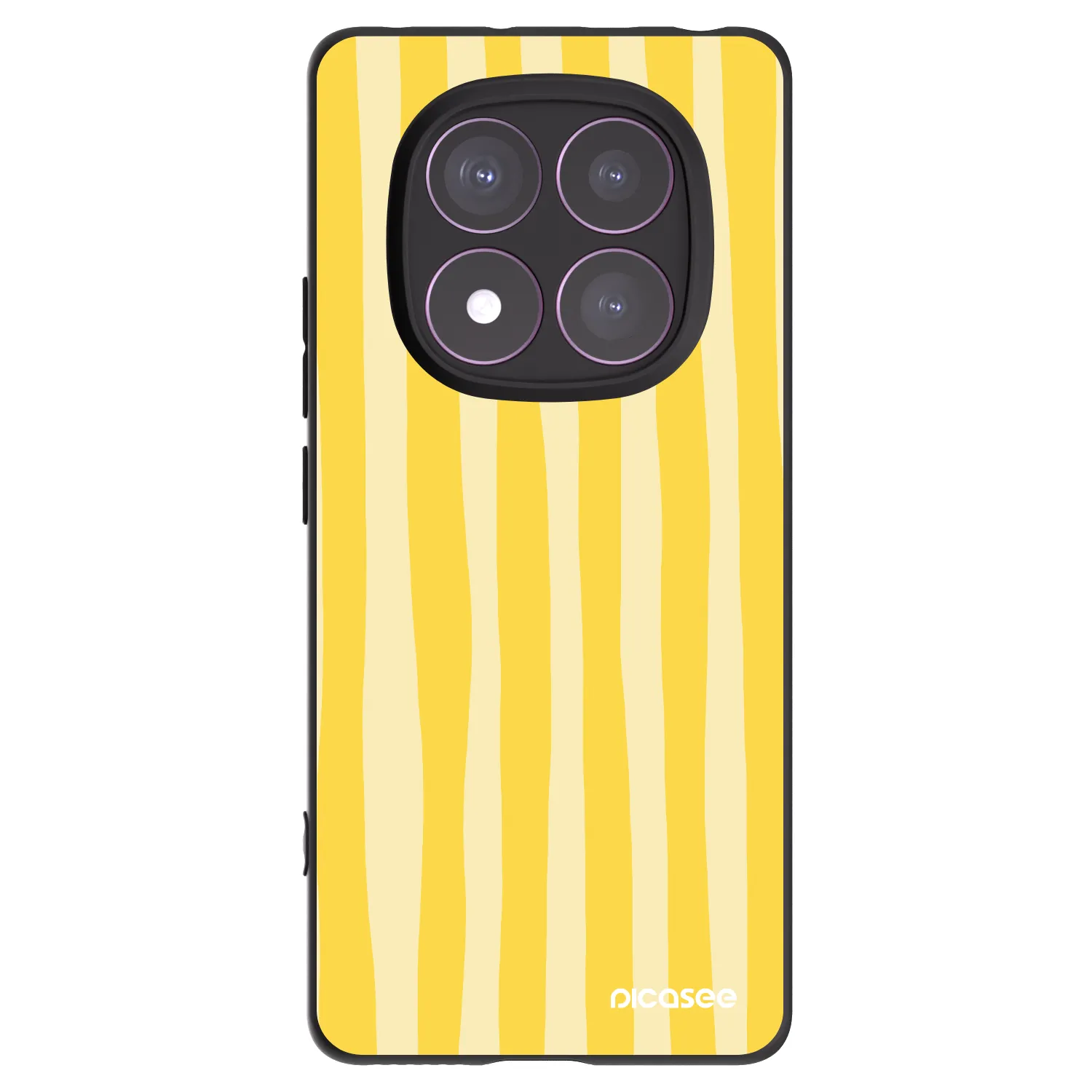 Picasee husă neagră din silicon pentru Xiaomi Redmi Note 14 Pro 4G - Lines lemon