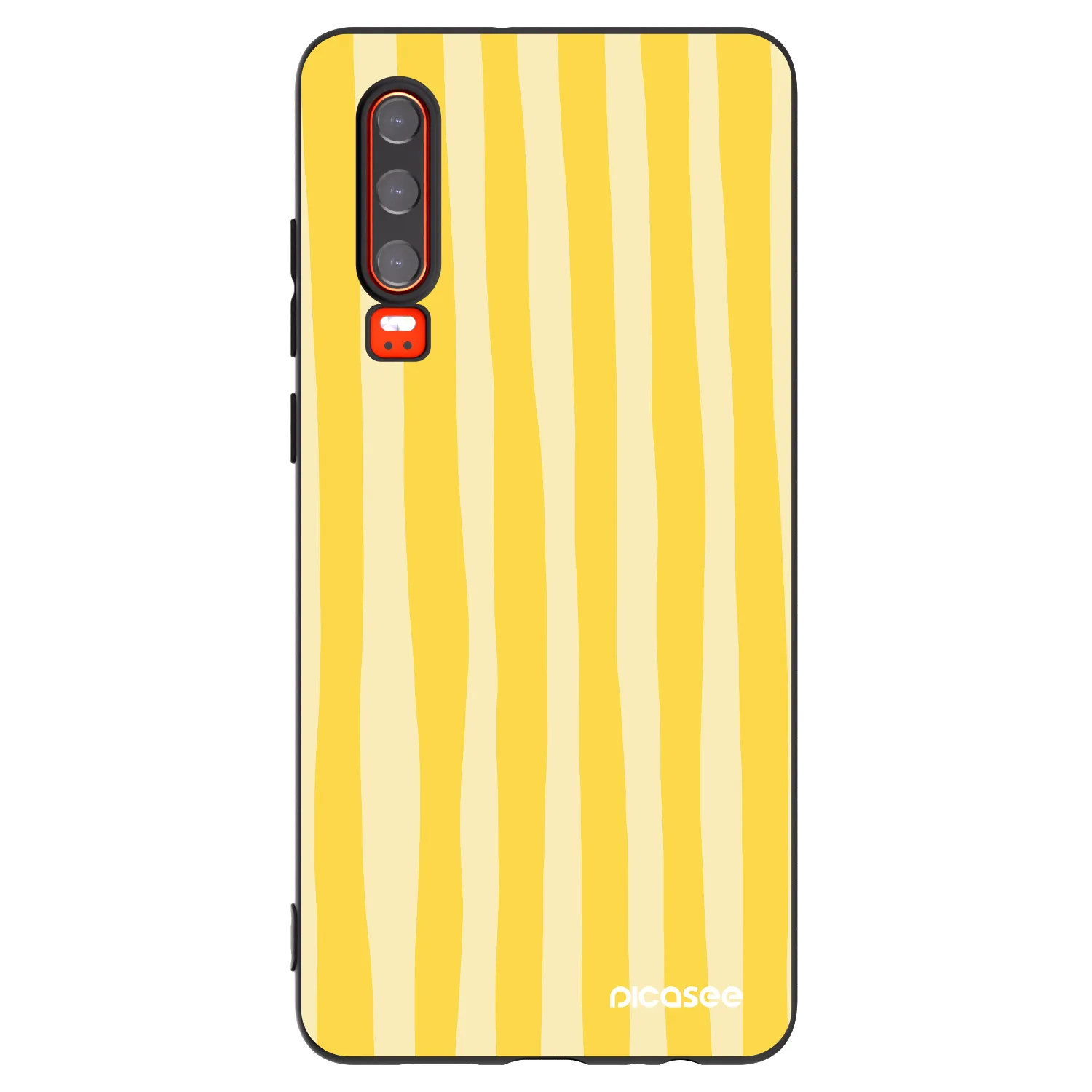 Picasee husă neagră din silicon pentru Huawei P30 - Lines lemon