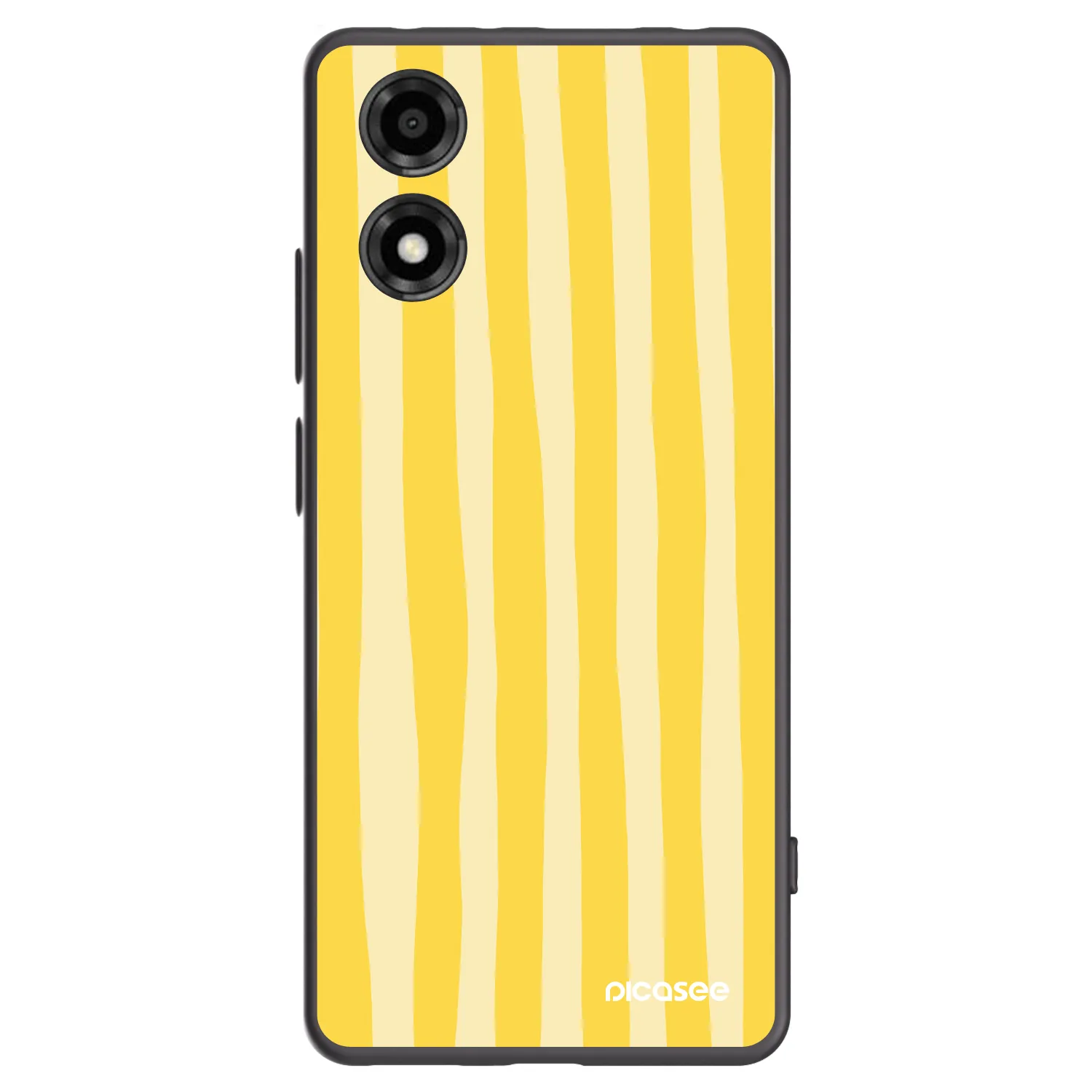 Picasee husă neagră din silicon pentru Motorola Moto E14 - Lines lemon