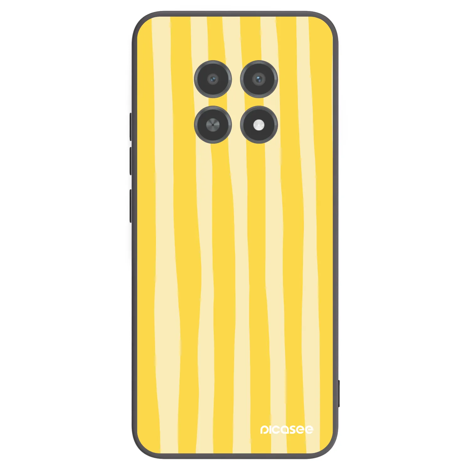Picasee husă neagră din silicon pentru Realme 12X - Lines lemon