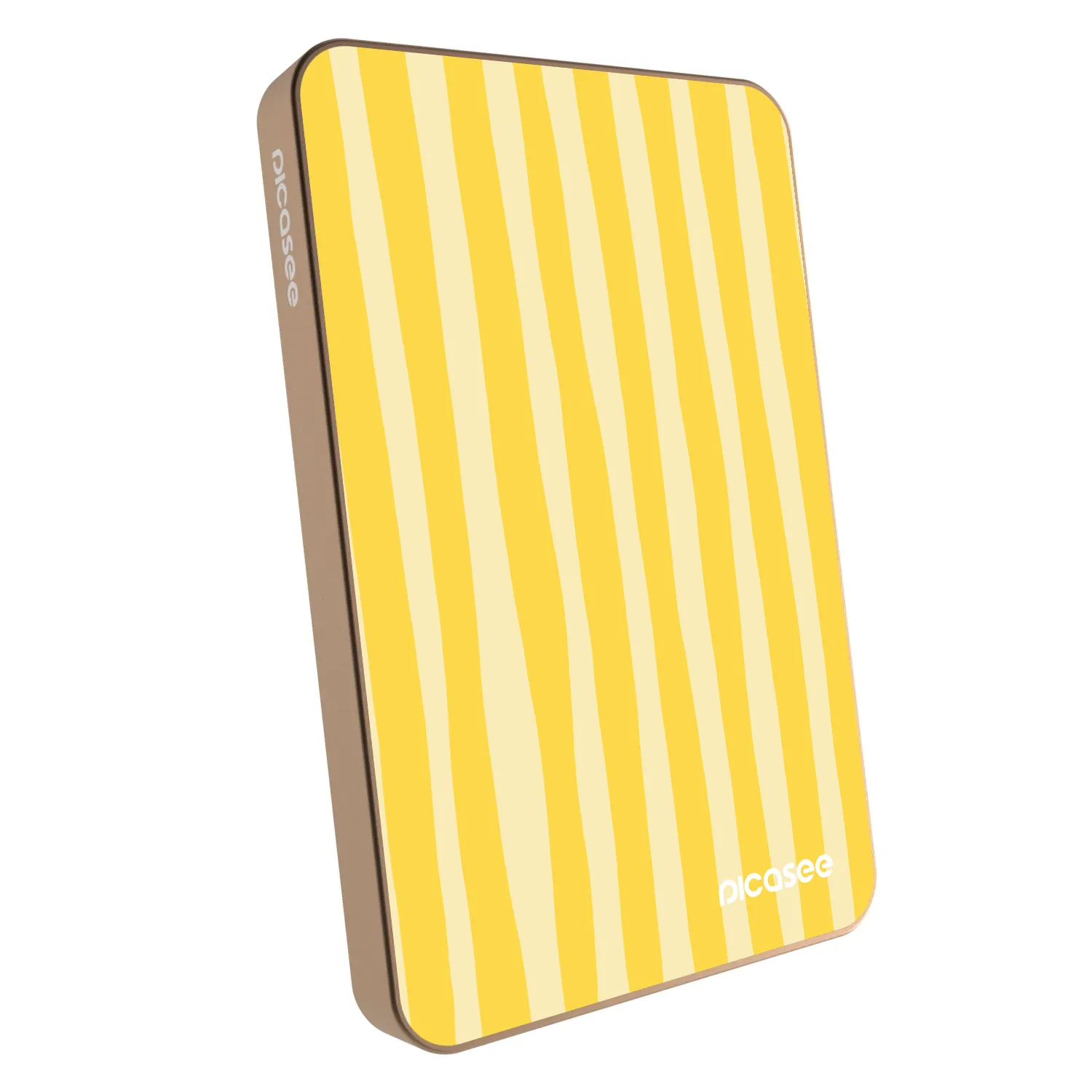 Picasee Powerbank cu MagSafe 5 000 mAh De aur - Lines lemon