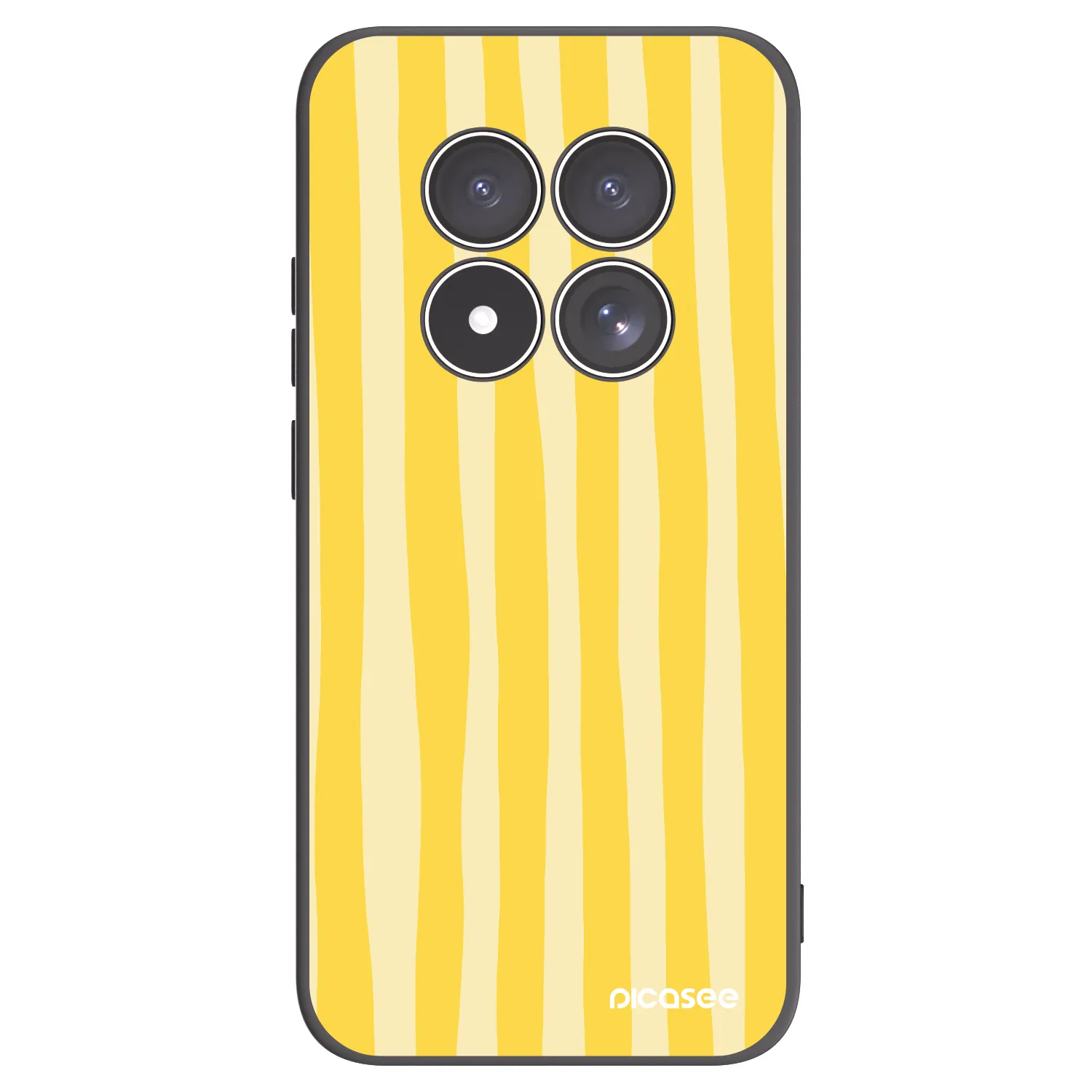 Picasee husă neagră din silicon pentru Xiaomi Redmi Note 15 Pro 4G - Lines lemon