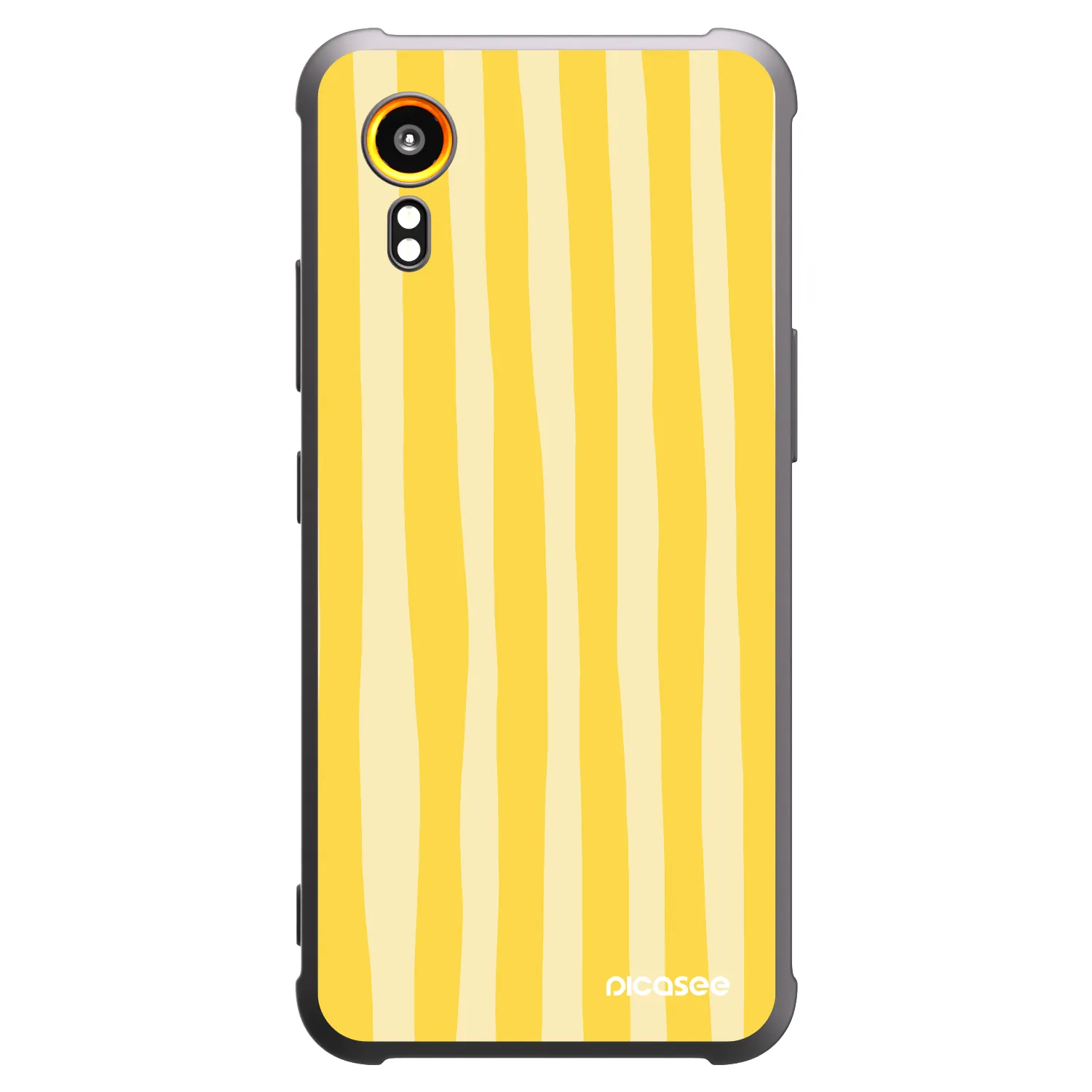 Picasee husă neagră din silicon pentru Samsung Galaxy Xcover 7 - Lines lemon