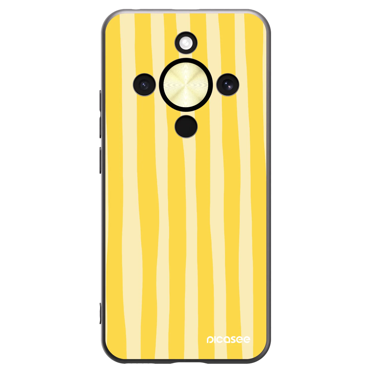 Picasee husă neagră din silicon pentru Honor Magic8 Lite 5G - Lines lemon