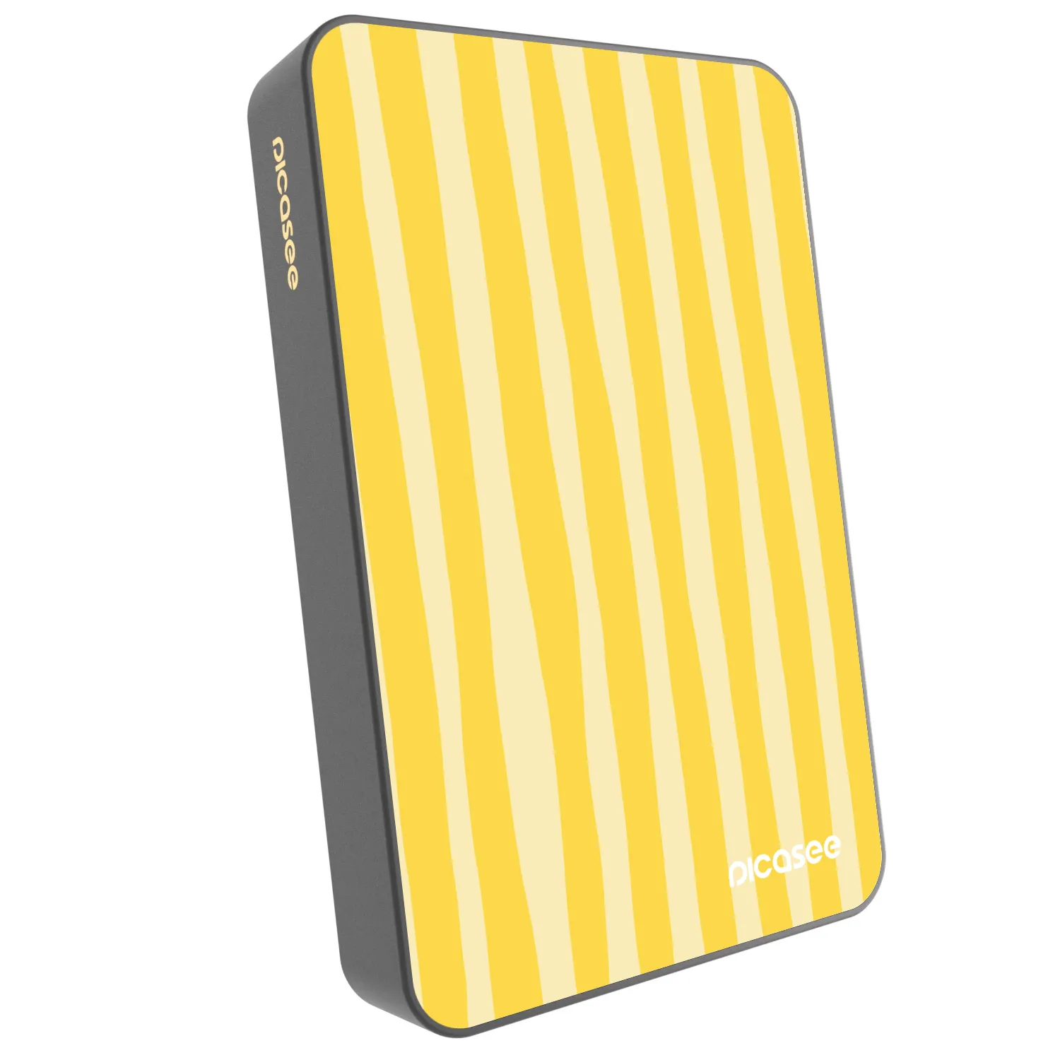 Picasee Powerbank cu MagSafe 10 000 mAh Gri - Lines lemon