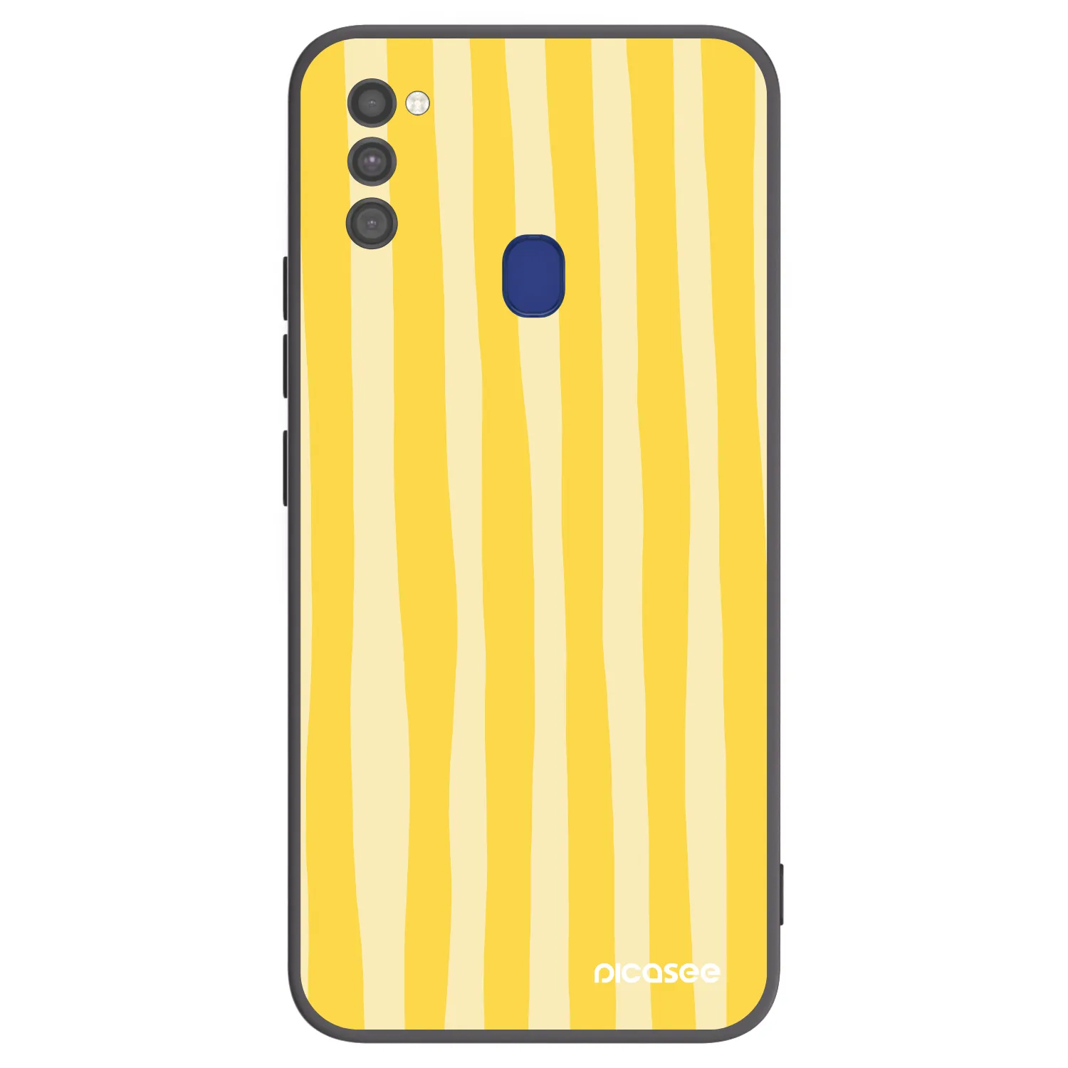 Picasee husă neagră din silicon pentru Samsung Galaxy M21 M215F - Lines lemon