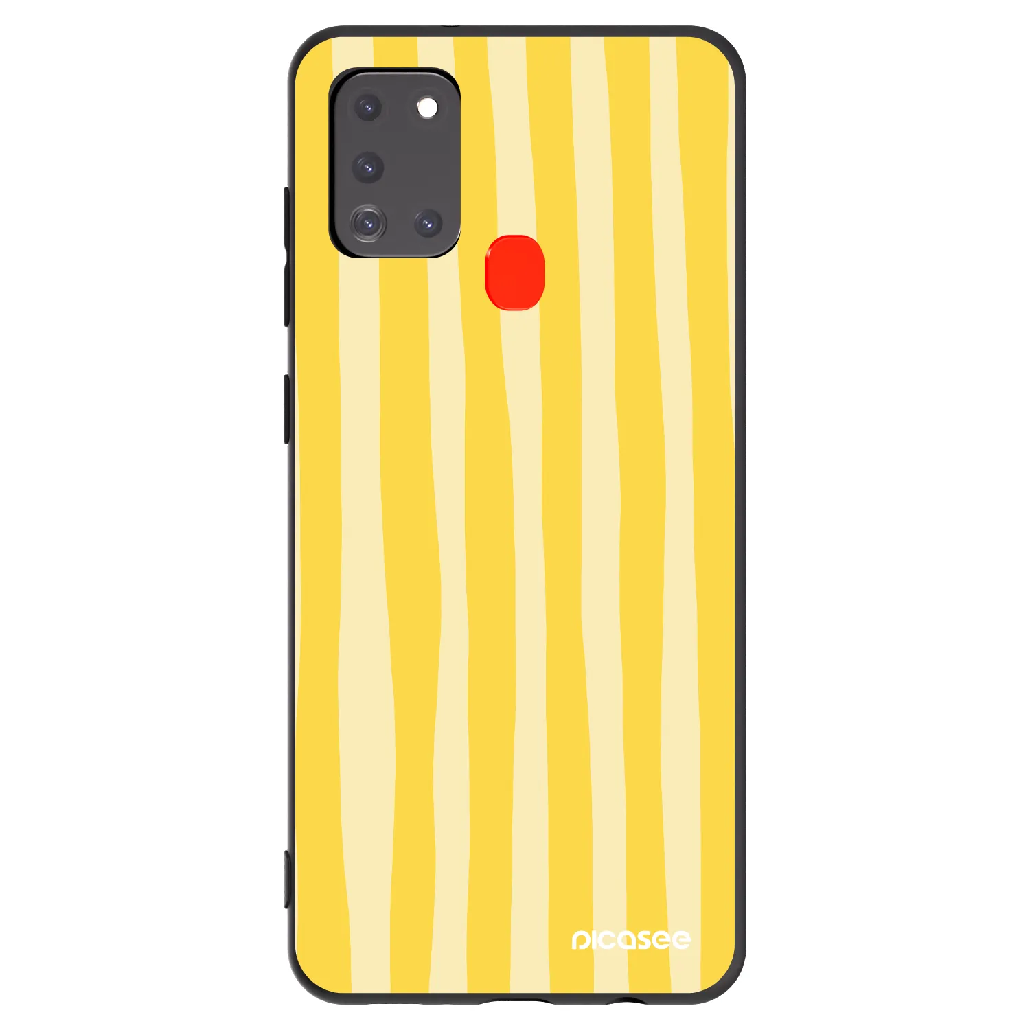 Picasee husă neagră din silicon pentru Samsung Galaxy A21s - Lines lemon