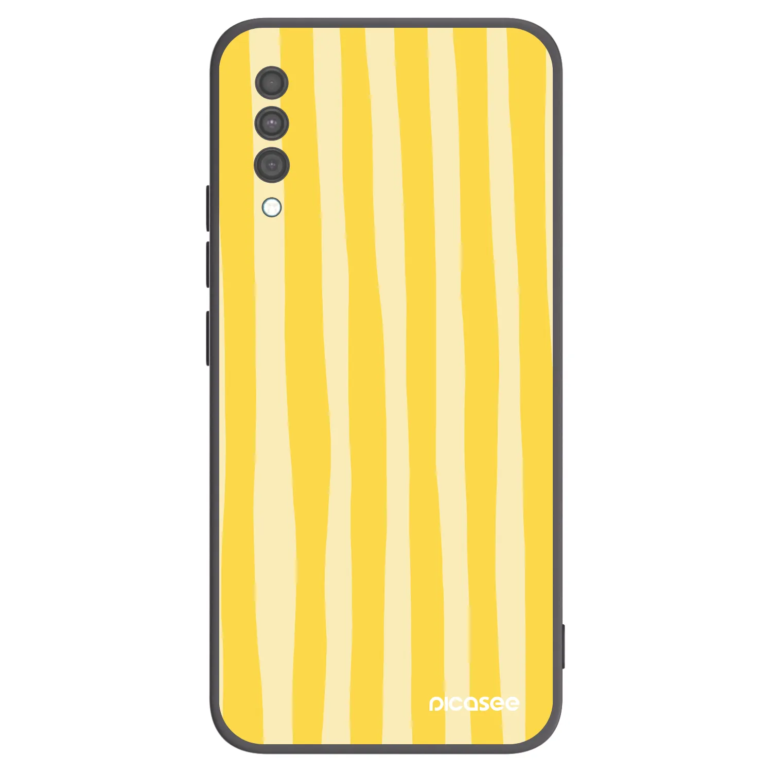 Picasee husă neagră din silicon pentru Samsung Galaxy A30s A307F - Lines lemon