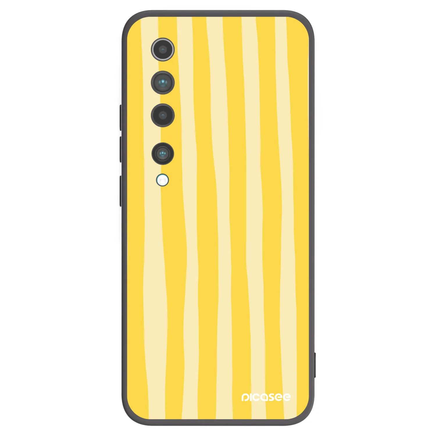 Picasee husă neagră din silicon pentru Xiaomi Mi 10 - Lines lemon