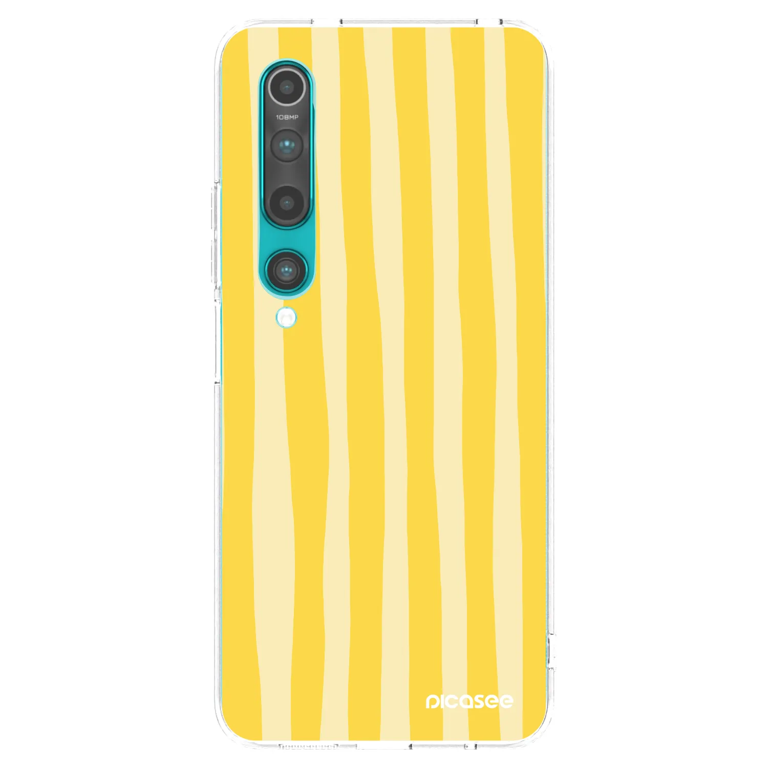 Picasee husă transparentă din silicon pentru Xiaomi Mi 10 - Lines lemon