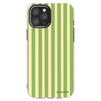 Picasee husă transparentă din silicon pentru Apple iPhone 12 Pro Max - Lines Matcha
