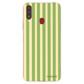 Picasee husă transparentă din silicon pentru Samsung Galaxy A20s - Lines Matcha