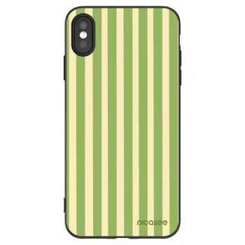 Picasee husă neagră din silicon pentru Apple iPhone XS Max - Lines Matcha