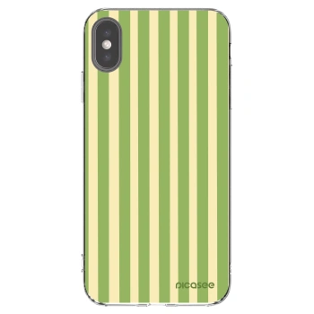 Picasee husă transparentă din silicon pentru Apple iPhone XS Max - Lines Matcha