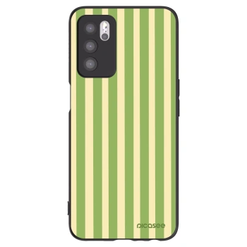 Picasee husă neagră din silicon pentru OPPO A16s - Lines Matcha