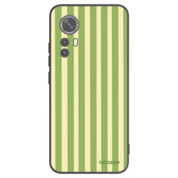 Picasee husă neagră din silicon pentru Xiaomi 12X - Lines Matcha