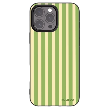 Picasee husă neagră din silicon pentru Apple iPhone 16 Pro Max - Lines Matcha