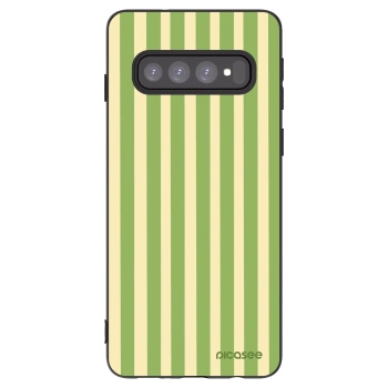 Picasee husă neagră din silicon pentru Samsung Galaxy S10 G973 - Lines Matcha