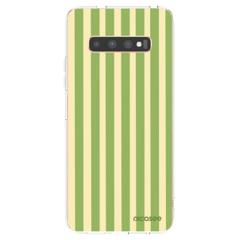 Picasee husă transparentă din silicon pentru Samsung Galaxy S10 Plus G975 - Lines Matcha