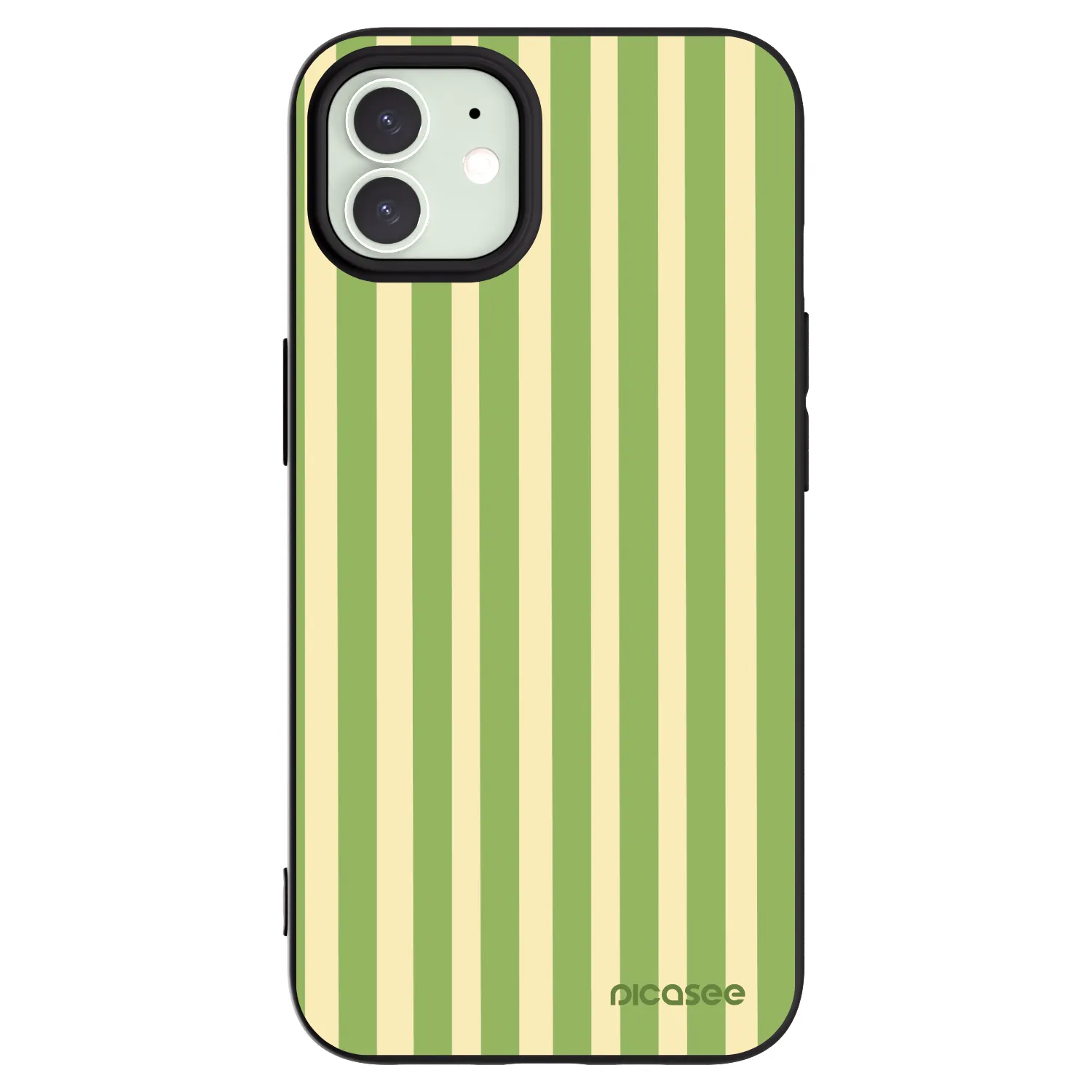 Picasee husă neagră din silicon pentru Apple iPhone 12 Pro - Lines Matcha