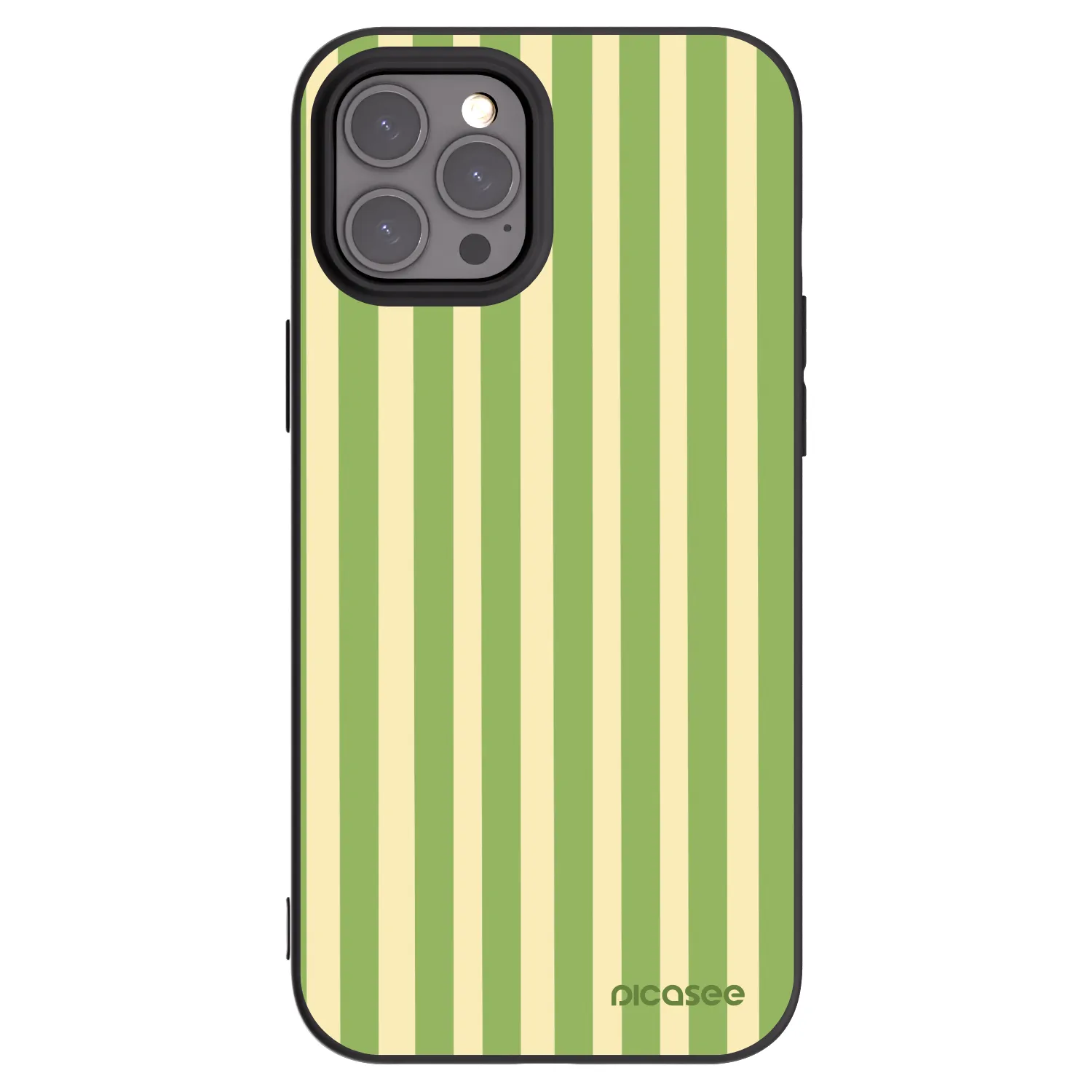 Picasee husă neagră din silicon pentru Apple iPhone 12 Pro Max - Lines Matcha