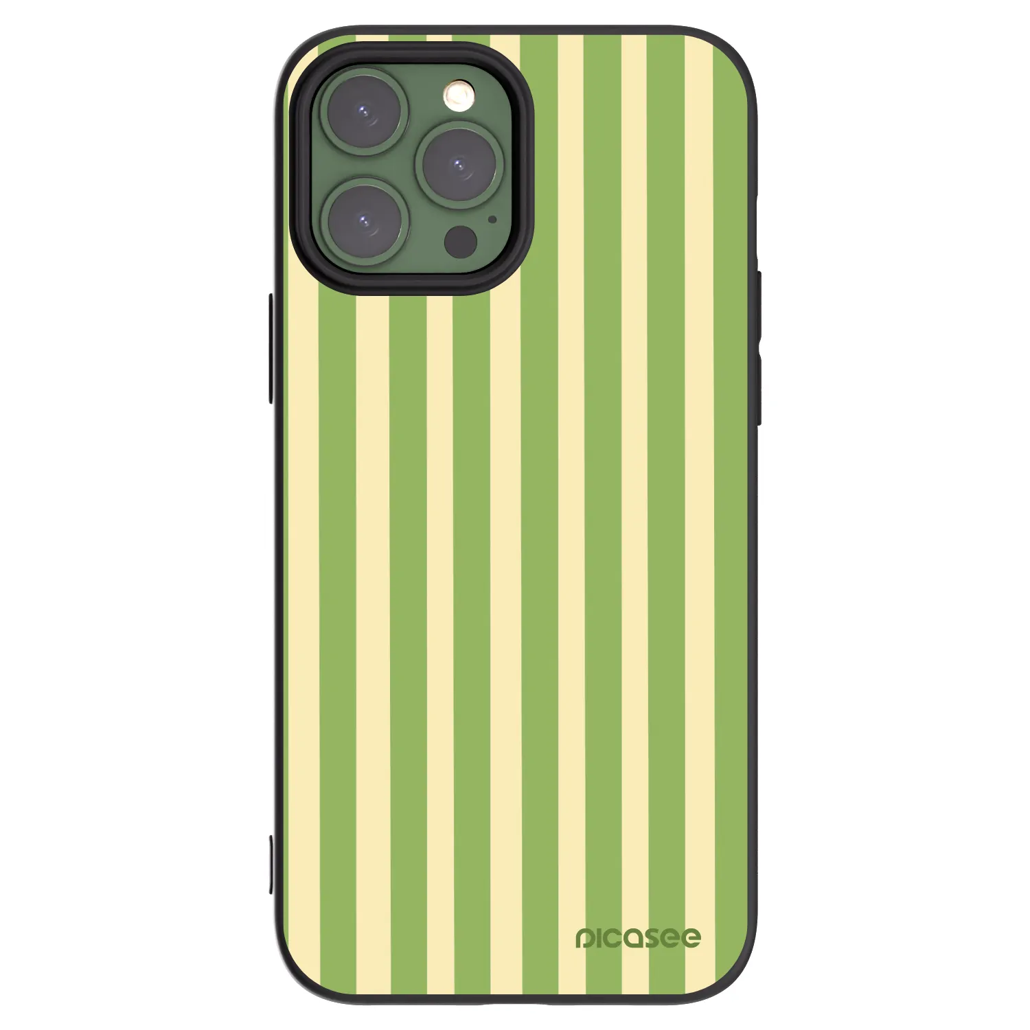Picasee husă neagră din silicon pentru Apple iPhone 13 Pro Max - Lines Matcha