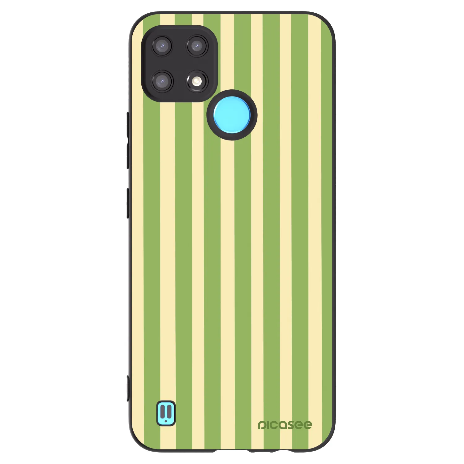 Picasee husă neagră din silicon pentru Realme C21 - Lines Matcha