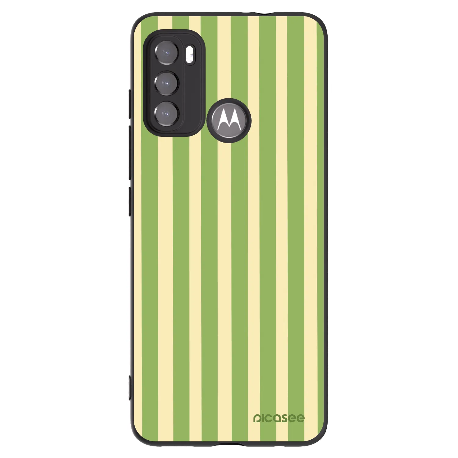Picasee husă neagră din silicon pentru Motorola Moto G60 - Lines Matcha