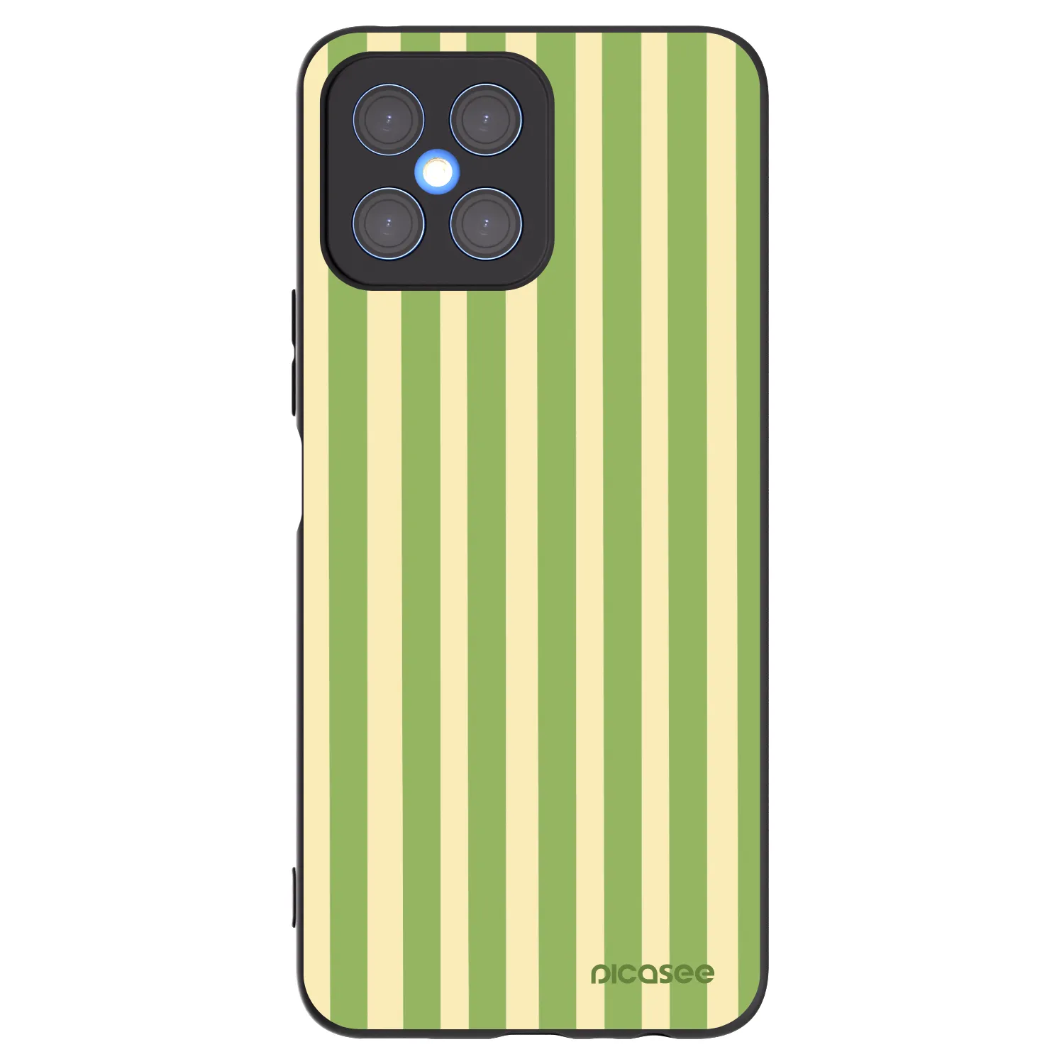 Picasee husă neagră din silicon pentru Honor X8 4G - Lines Matcha
