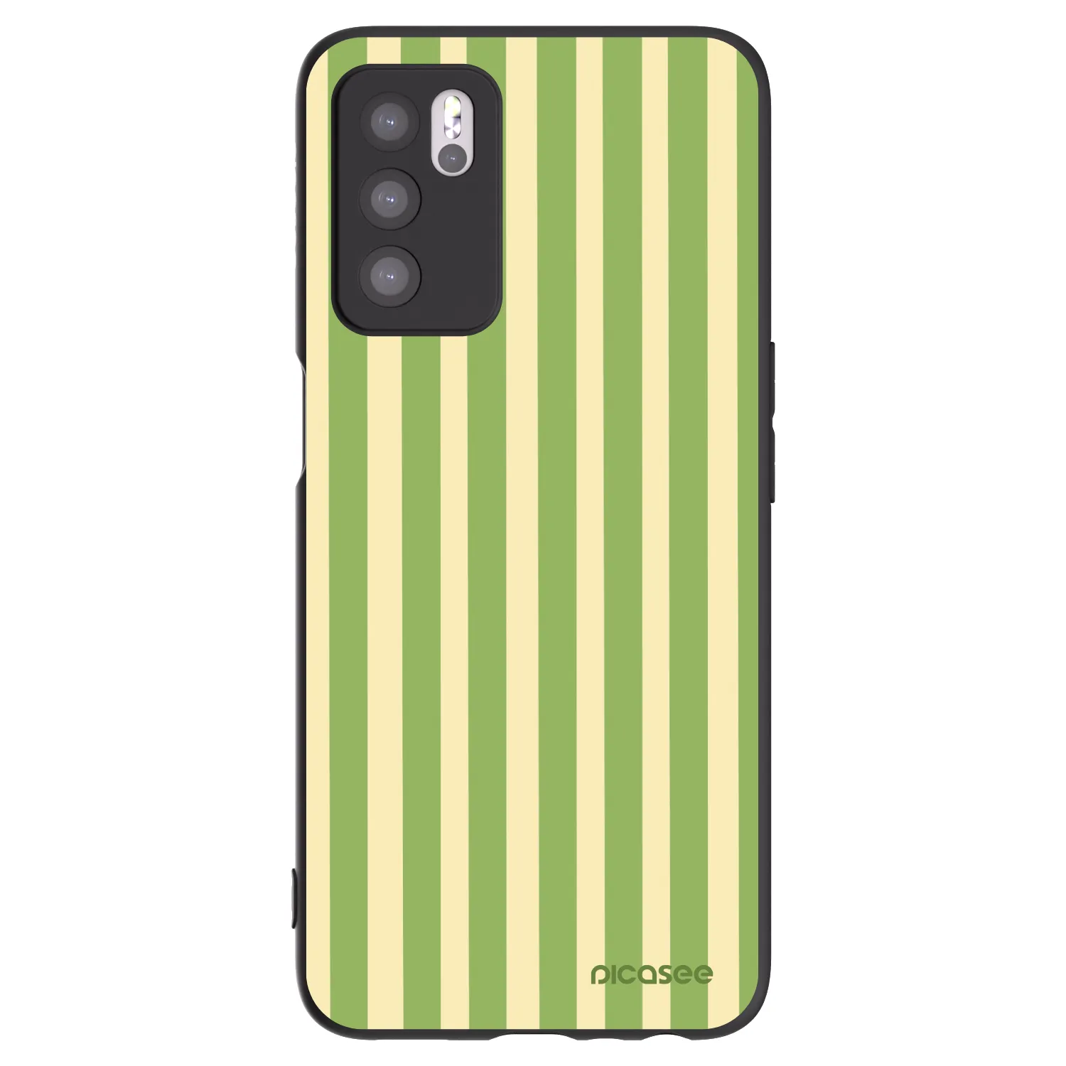 Picasee husă neagră din silicon pentru OPPO A16 - Lines Matcha