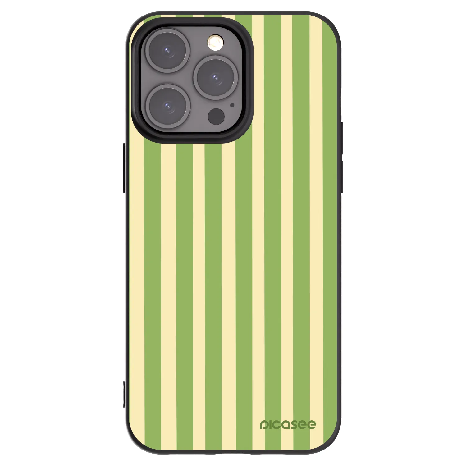 Picasee husă neagră din silicon pentru Apple iPhone 15 Pro Max - Lines Matcha