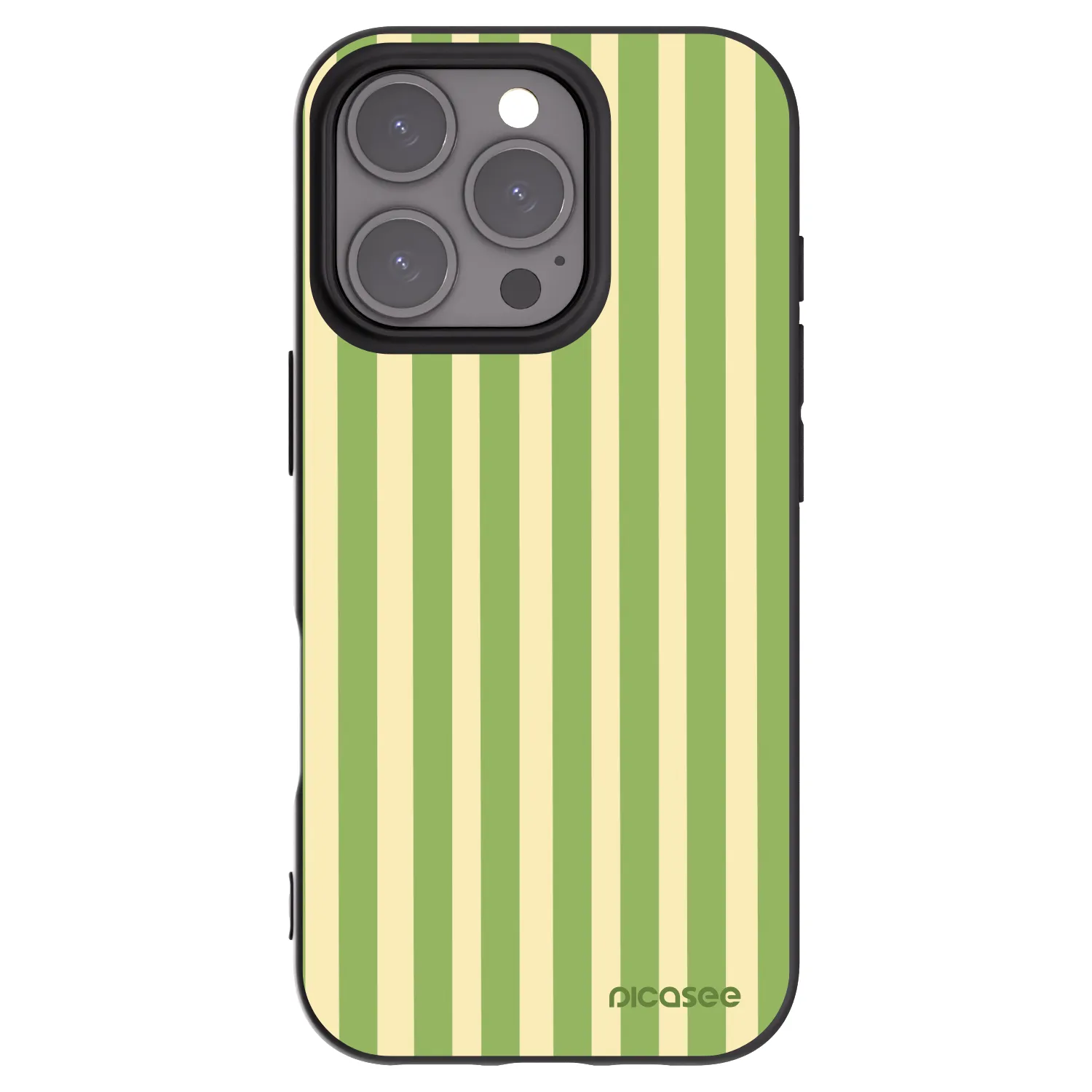 Picasee husă neagră din silicon pentru Apple iPhone 16 Pro - Lines Matcha