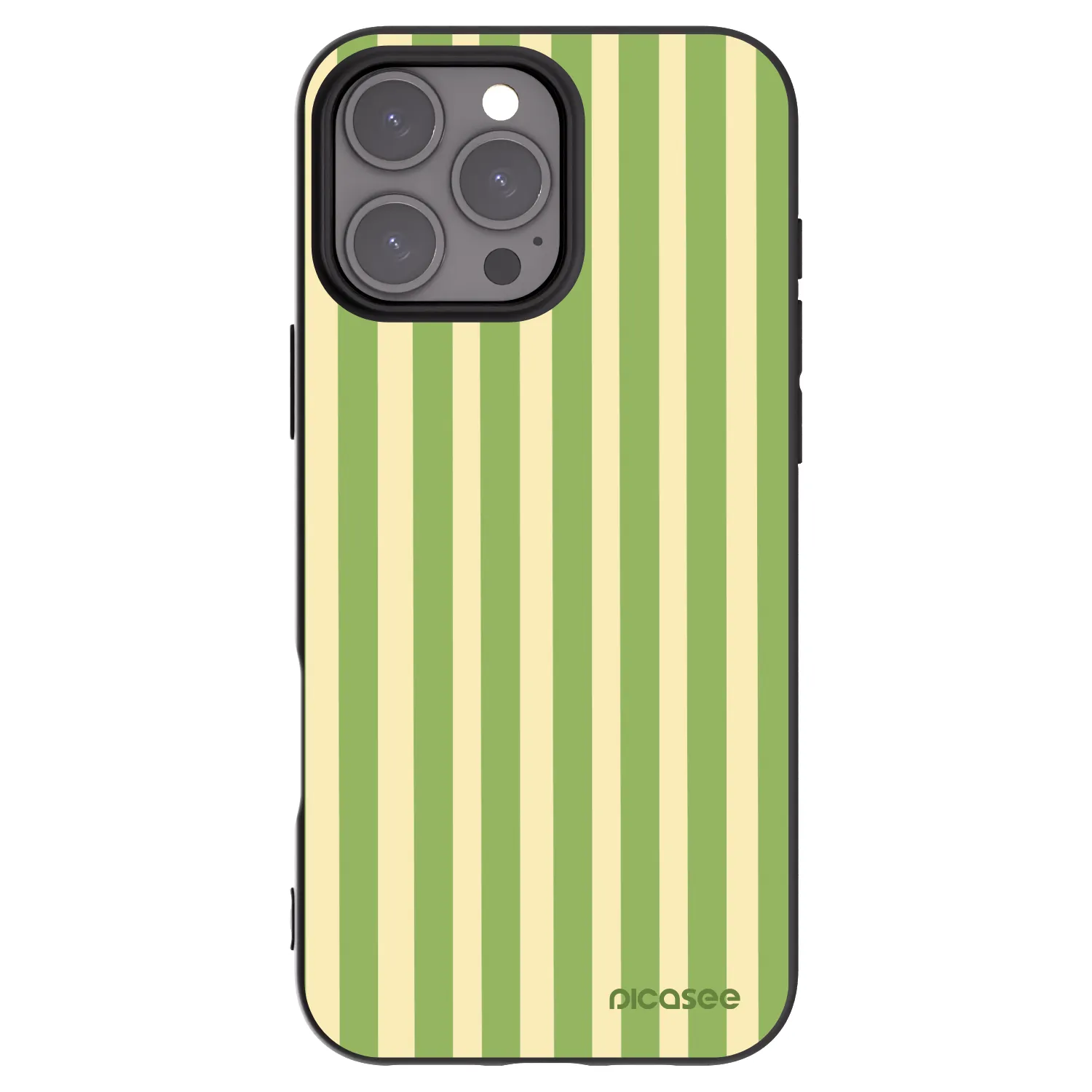 Picasee husă neagră din silicon pentru Apple iPhone 16 Pro Max - Lines Matcha