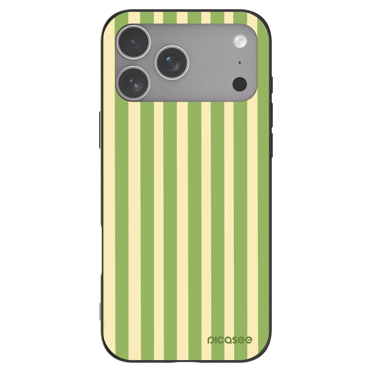Picasee husă neagră din silicon pentru Apple iPhone 18 Pro Max - Lines Matcha