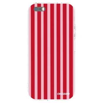 Picasee husă transparentă din silicon pentru Apple iPhone 5/5S/SE - Lines red