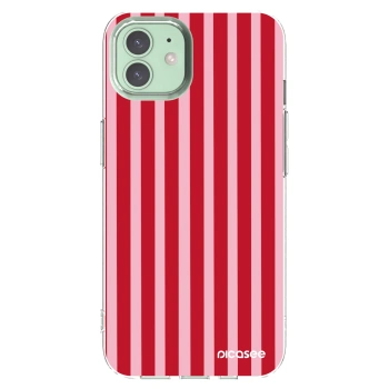 Picasee husă transparentă din silicon pentru Apple iPhone 12 Pro - Lines red
