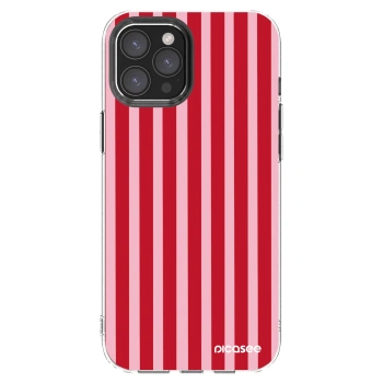Picasee husă transparentă din silicon pentru Apple iPhone 12 Pro Max - Lines red