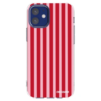 Picasee husă transparentă din silicon pentru Apple iPhone 12 mini - Lines red