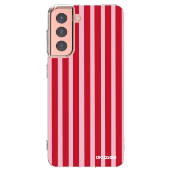 Picasee husă transparentă din silicon pentru Samsung Galaxy S21 5G G991B - Lines red