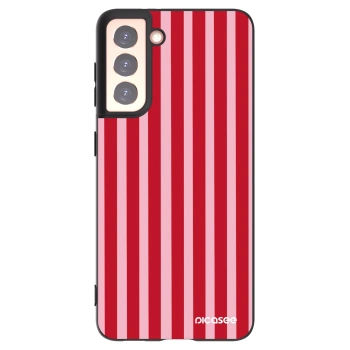 Picasee husă neagră din silicon pentru Samsung Galaxy S21 5G G991B - Lines red