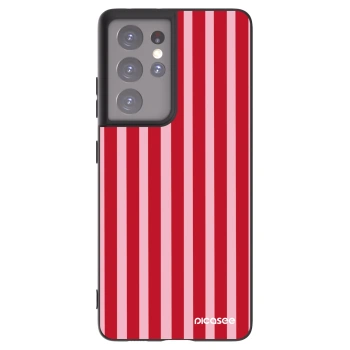 Picasee husă neagră din silicon pentru Samsung Galaxy S21 Ultra 5G G998B - Lines red