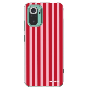Picasee husă transparentă din silicon pentru Xiaomi Redmi Note 10 Pro - Lines red